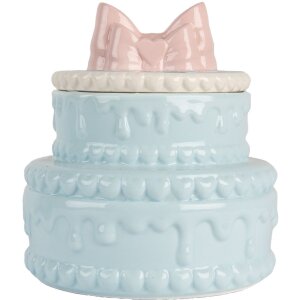 Clayre & Eef 6CE2146 Dekoračný kvetináč s pokrievkou Keramický modro-ružový Ø 13x15 cm