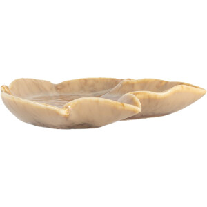 Clayre & Eef 6CE2150 Misa Leaf Brown Ceramic 14x13x2 cm Botanical