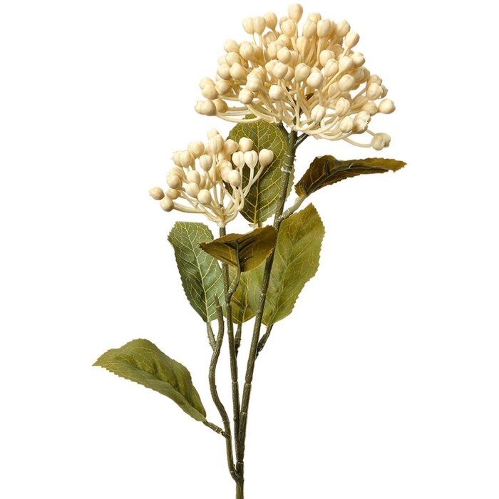 Clayre & Eef 6PL0386W Umelý kvet béžovo zelený 8x7x53 cm plast