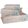 Clayre & Eef 66257 Sada 3 úložných boxov Antique Design Beige Vintage
