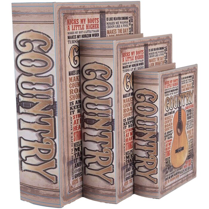 Clayre & Eef 66258 Sada 3 úložných boxov Retro Vintage Wood Beige Brown