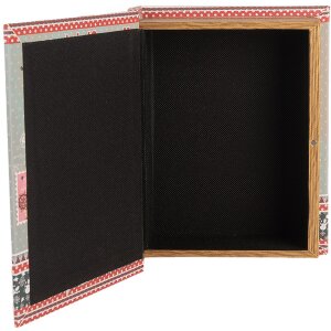 Clayre & Eef 66260 Sada 3 drevených boxov modrá červená retro vintage dizajn
