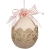 Clayre & Eef 65918 Závesná dekorácia vajíčka béžová Ø 11x14 cm Textilný plast