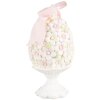 Clayre & Eef 6PR5145 Dekorácia vajíčko Ø 10x20 cm Ružová Biela Zelená Romantická