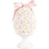 Clayre & Eef 6PR5145 Dekorácia vajíčko Ø 10x20 cm Ružová Biela Zelená Romantická