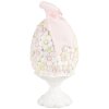 Clayre & Eef 6PR5145 Dekorácia vajíčko Ø 10x20 cm Ružová Biela Zelená Romantická