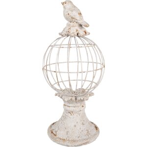 Clayre & Eef 6PR5151 Dekorácia Vták Ø 20x44 cm Sivý antický štýl Polyresin