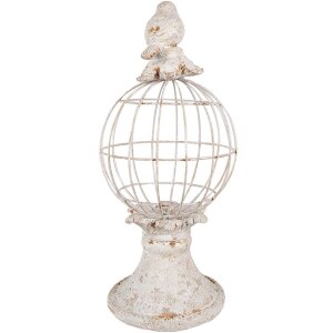 Clayre & Eef 6PR5151 Dekorácia Vták Ø 20x44 cm Sivý antický štýl Polyresin