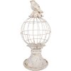 Clayre & Eef 6PR5151 Dekorácia Vták Ø 20x44 cm Sivý antický štýl Polyresin