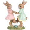 Clayre & Eef 6PR5437 Dekorácia králik 8x3x8 cm béžová ružová mätovo zelená