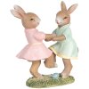 Clayre & Eef 6PR5437 Dekorácia králik 8x3x8 cm béžová ružová mätovo zelená
