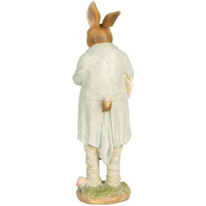 Clayre & Eef 6PR5448 Dekorácia králik Polyresin béžovo zelená 15x12x33 cm