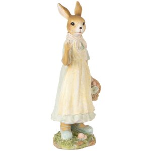 Clayre & Eef 6PR5449 Dekorácia králik béžová žltá 15x12x32 cm