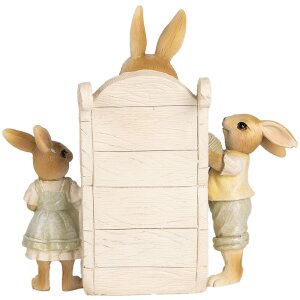 Clayre & Eef 6PR5451 Dekorácia králik béžovo zelená 18x11x17 cm Polyresin