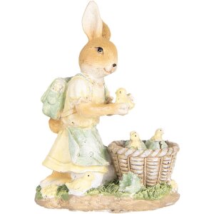 Clayre & Eef 6PR5452 Dekorácia králik 10x6x13 cm Polyresin béžová žltá