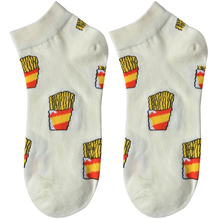 Juleeze JZSSK0003 Ponožky béžové 36-41 Pommes Print Vysoko kvalitný polyester