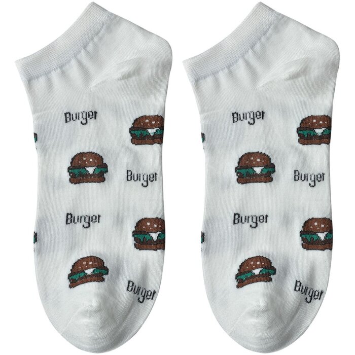 Juleeze JZSSK0019 Ponožky Burger Motif White Veľkosť 36-41