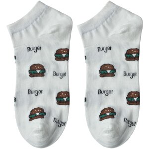 Juleeze JZSSK0019 Ponožky Burger Motif White Veľkosť 36-41