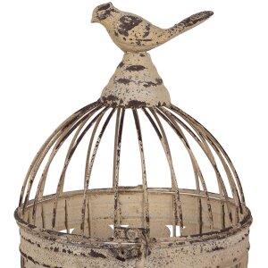 Clayre & Eef 5Y1283 Dekoračný set vtáčích klietok Antik Béžová Ø32x60 Ø23x40 cm