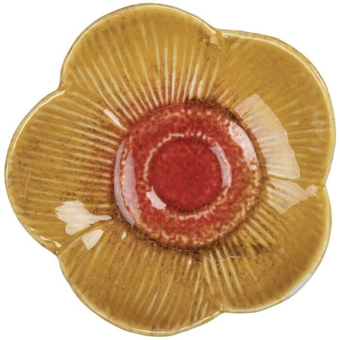 Miska Clayre & Eef Flower Yellow-Red Ø14x3cm Keramické Deco občerstvenie