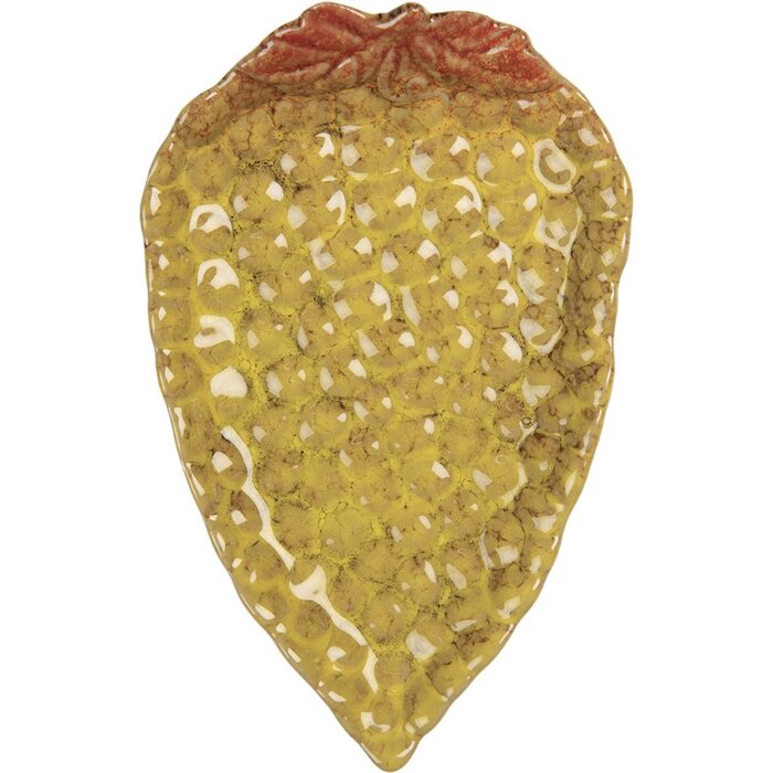 Keramická miska Clayre & Eef Hrozno žltá 15x10x2 cm lesklá dekoratívna servírovacia miska