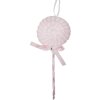 Clayre & Eef Dekoračný prívesok Lollipop Ružová Biela 9x2x25 cm