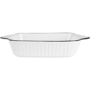 Clayre & Eef 6CE2165 Misa biela čierna 26x15x5 cm 550 ml keramická obdĺžniková