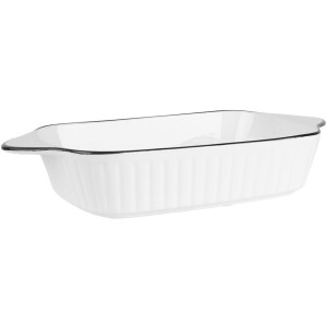 Clayre & Eef 6CE2165 Misa biela čierna 26x15x5 cm 550 ml keramická obdĺžniková