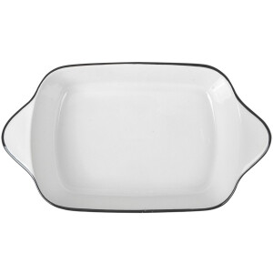 Clayre & Eef 6CE2165 Misa biela čierna 26x15x5 cm 550 ml keramická obdĺžniková