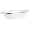 Clayre & Eef 6CE2165 Misa biela čierna 26x15x5 cm 550 ml keramická obdĺžniková