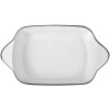 Clayre & Eef 6CE2165 Misa biela čierna 26x15x5 cm 550 ml keramická obdĺžniková