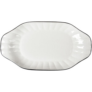Clayre & Eef 6CE2166 Keramická miska biela čierna 29x16x3 cm Moderný štýl