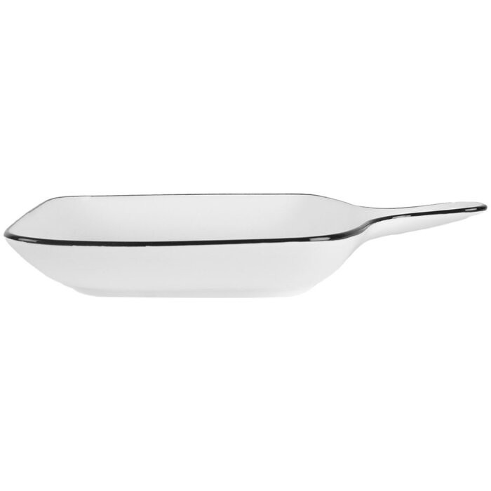 Clayre & Eef 6CE2168 Keramická miska 23x17x3 cm biela čierna moderná