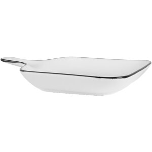 Clayre & Eef 6CE2168 Keramická miska 23x17x3 cm biela čierna moderná