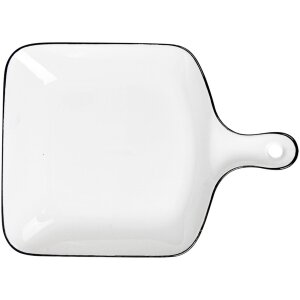 Clayre & Eef 6CE2168 Keramická miska 23x17x3 cm biela čierna moderná