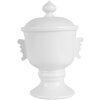Clayre & Eef 6CE2170 Hrniec s pokrievkou keramický biely Ø 12x17 cm 125 ml