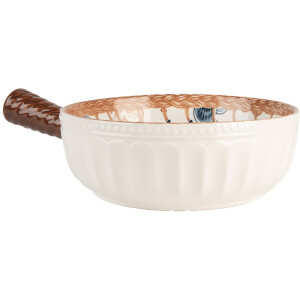 Clayre & Eef 6CE2171 Miska Retro Vintage Keramic White Brown 22x16x6 cm 500 ml