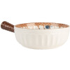 Clayre & Eef 6CE2171 Miska Retro Vintage Keramic White Brown 22x16x6 cm 500 ml