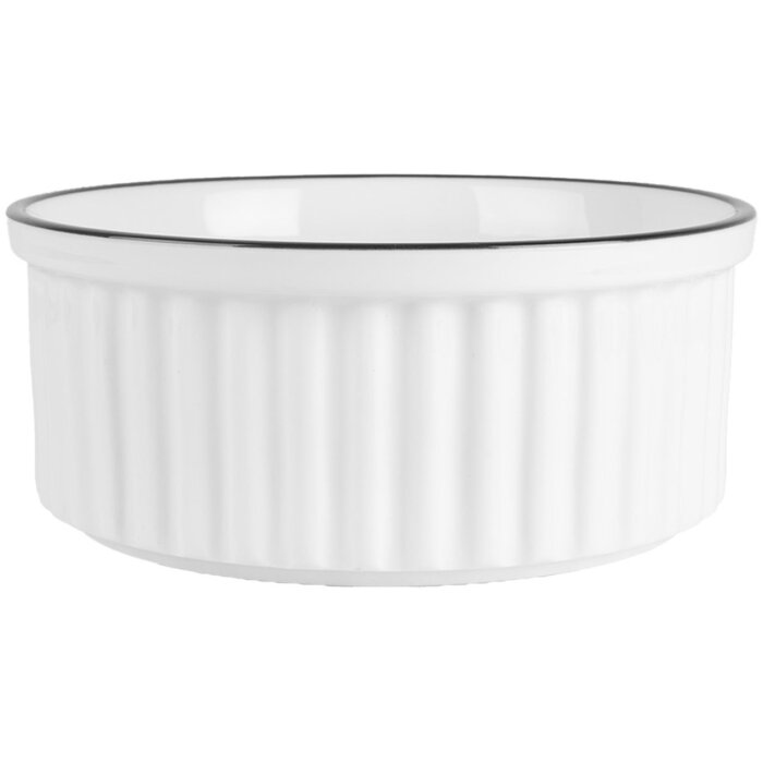 Clayre & Eef 6CEBO0211 Keramická miska bielo-čierna Ø 16x7 cm 650 ml Okrúhla moderná