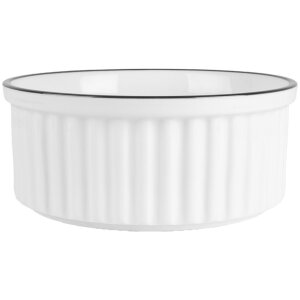 Clayre & Eef 6CEBO0211 Keramická miska bielo-čierna Ø 16x7 cm 650 ml Okrúhla moderná