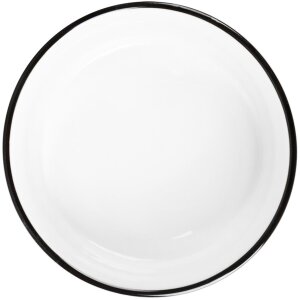 Clayre & Eef 6CEBO0211 Keramická miska bielo-čierna Ø 16x7 cm 650 ml Okrúhla moderná