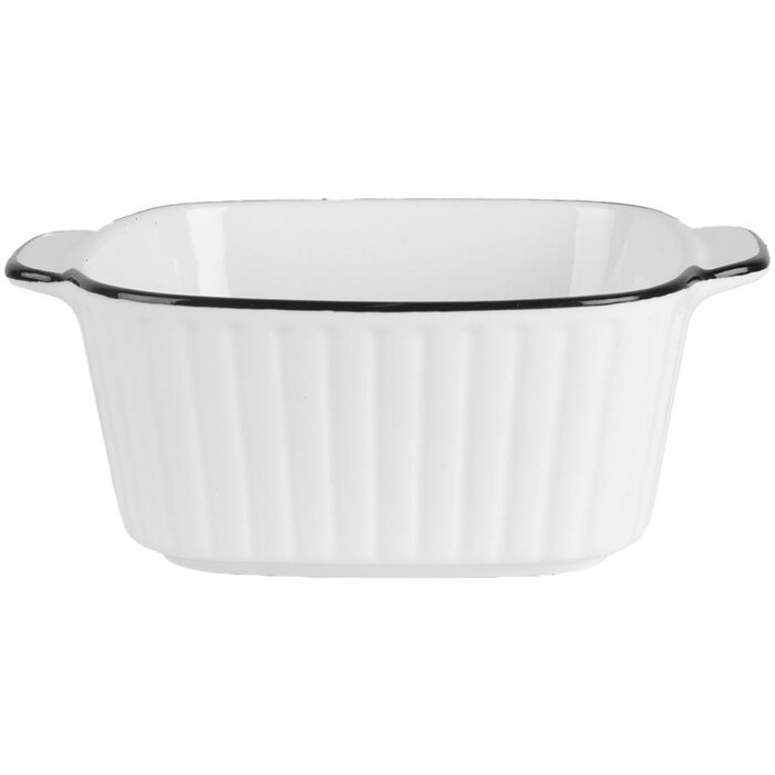 Clayre & Eef 6CEBO0213 Keramická miska biela čierna 15x12x5 cm 400 ml Moderné