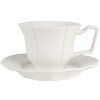 Clayre & Eef Kávovnice s podnádězou Bílá 175 ml Keramika 12x9x6 cm