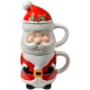 Clayre & Eef Vianočný hrnček Santa Claus keramický 300/375ml vidiecky štýl