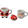 Clayre & Eef Vianočný hrnček Santa Claus keramický 300/375ml vidiecky štýl
