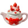 Clayre & Eef Čajník Strawberry Cake Ružový 325ml 17x10x13cm Keramický