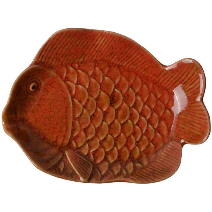 Clayre & Eef 6CE2162 Miska Fish Keramic Orange 16x11x3 cm