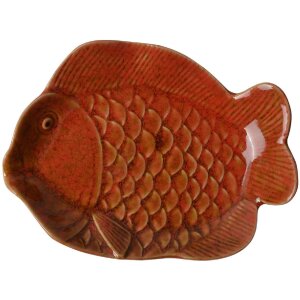 Clayre & Eef 6CE2162 Miska Fish Keramic Orange 16x11x3 cm