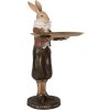 Clayre & Eef 6PR5360 Dekorácia Králik s miskou béžovo hnedá 18x17x31 cm