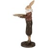 Clayre & Eef 6PR5360 Dekorácia Králik s miskou béžovo hnedá 18x17x31 cm